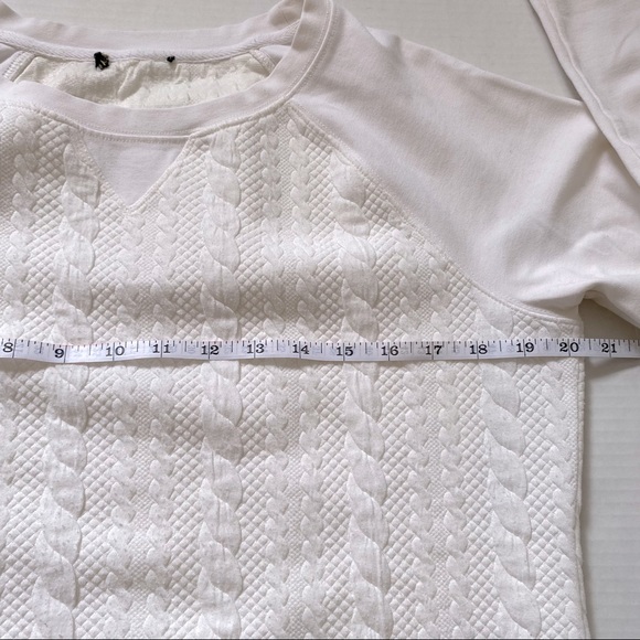 Women’s Cream/ white Crewneck textured sweatshirt with faux cable knit detail- M - Picture 11 of 14